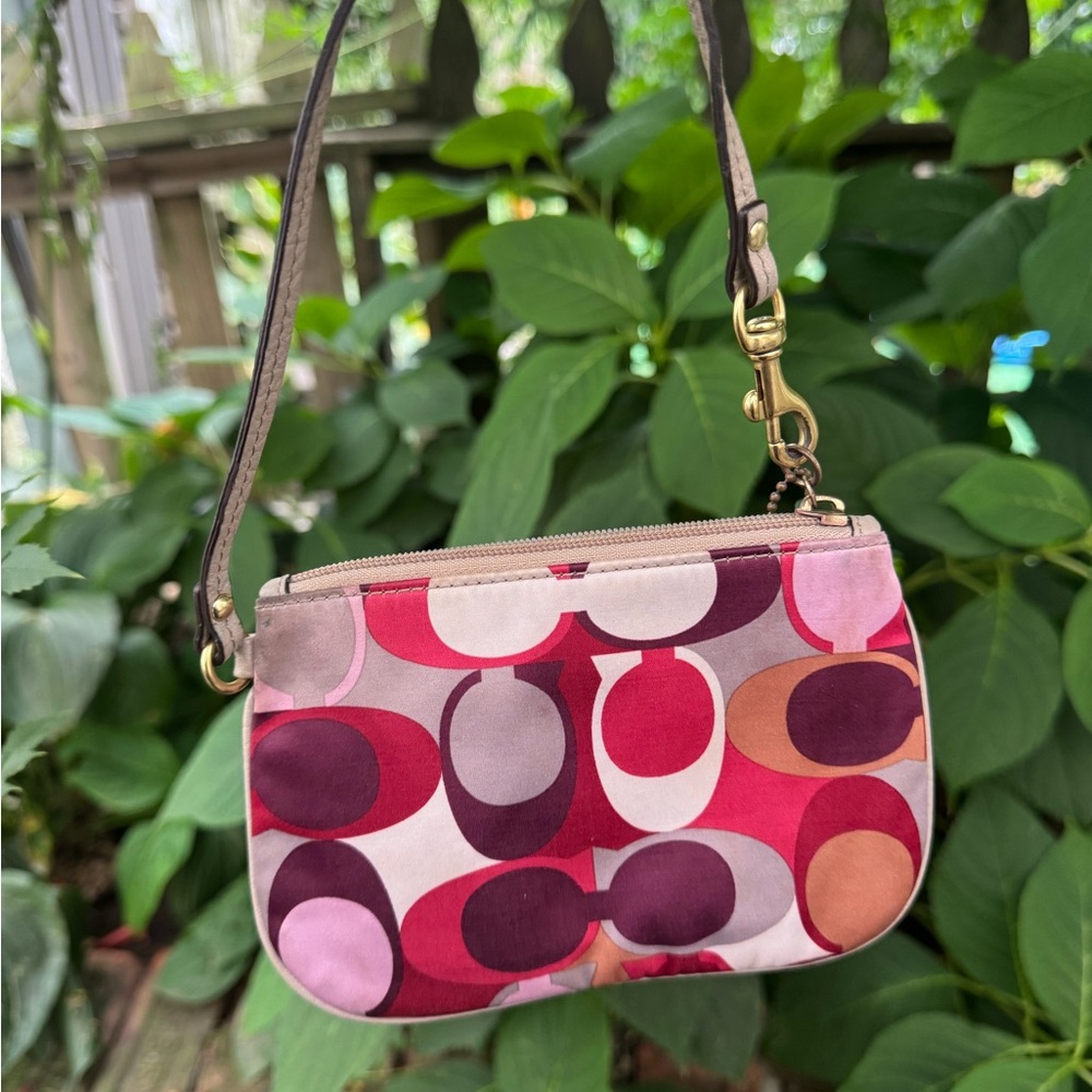 Coach Wristlet with Colorful Signature C Design